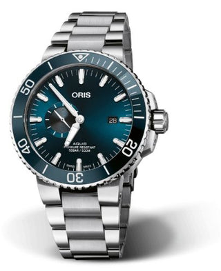 Oris - 01 743 7733 4155-07 8 24 05PEB  Aquis Small Seconds Date 45.5 Stainless Steel / Blue / Bracelet