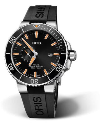 Oris - 01 743 7733 4159-07 4 24 64EB  Aquis Small Seconds Date 45.5 Stainless Steel / Black / Rubber