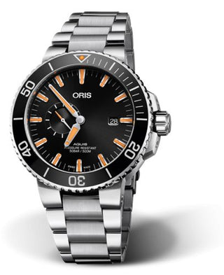 Oris - 01 743 7733 4159-07 8 24 05PEB  Aquis Small Seconds Date 45.5 Stainless Steel / Black / Bracelet