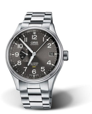 Oris - 01 748 7710 4063-07 8 22 19  Big Crown ProPilot GMT Stainless Steel / Grey / Bracelet