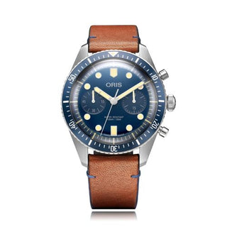 Oris - 01 771 7744 4095-5.21 11  Divers Sixty-Five 43 Chronograph Stainless Steel / Blue / Bucherer Blue