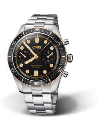 Oris - 01 771 7744 4354-07 8 21 18  Divers Sixty-Five 43 Chronograph Stainless Steel / Bronze / Black / Bracelet