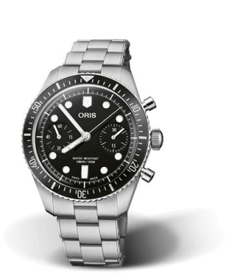 Oris - 01 771 7791 4054-07 8 20 18  Divers Sixty-Five 40 Chronograph Stainless Steel / Black / Bracelet