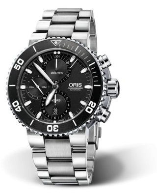 Oris - 01 774 7655 4154-07 8 26 01PEB  Aquis Chronograph 46 Stainless Steel / Black / Bracelet