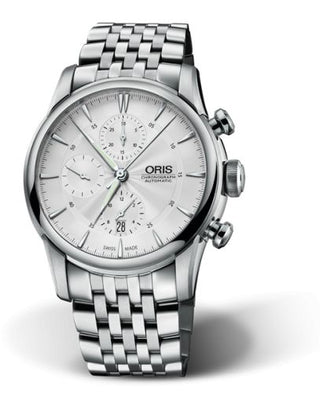 Oris - 01 774 7686 4051-07 8 23 77  Artelier Chronograph 44 Stainless Steel / Silver / Bracelet