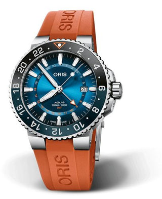 Oris - 01 798 7754 4185-Set RS  Aquis GMT 43.5 Carysfort Reef Limited Edition / Rubber