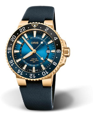 Oris - 01 798 7754 6185-Set  Aquis GMT Carysfort Reef Gold Limited Edition