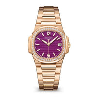 Patek Philippe Nautilus 7010 Rose Gold - Diamond / Purple / Strap (010/1R-013)