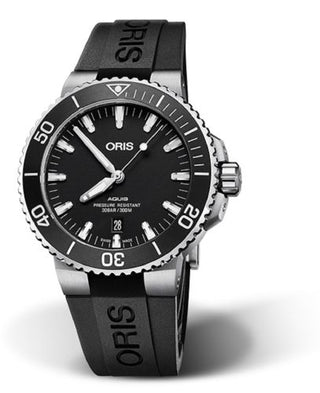 Oris - 01 733 7730 4124-07 4 24 64EB  Aquis Date 43.5 Stainless Steel / Matte Black / Rubber