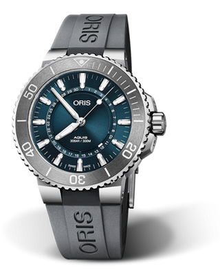 Oris - 01 733 7730 4125-Set RS  Aquis Date 43.5 Source of Life Limited Edition / Rubber