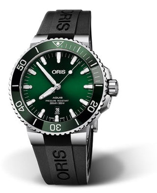 Oris - 01 733 7730 4157-07 4 24 64EB  Aquis Date 43.5 Stainless Steel / Green / Rubber