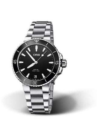 Oris - 01 733 7731 4154-07 8 18 05P  Aquis Date 36.5 Stainless Steel / Black / Bracelet