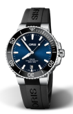 Oris - 01 733 7732 4135-07 4 21 64FC  Aquis Date 39.5 Stainless Steel / Blue / Rubber