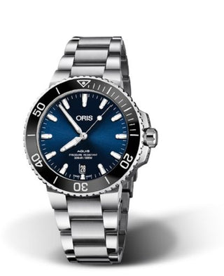 Oris - 01 733 7732 4135-07 8 21 05PEB  Aquis Date 39.5 Stainless Steel / Blue / Bracelet