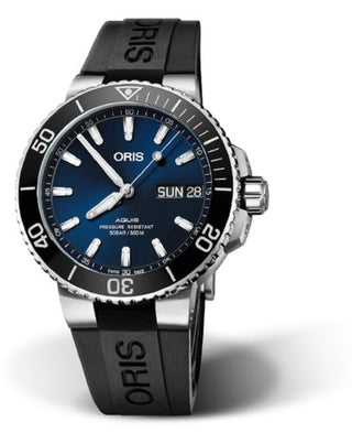 Oris - 01 752 7733 4135-07 4 24 64EB  Aquis Big Day Date 45.5mm Stainless Steel / Blue / Rubber