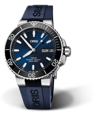 Oris - 01 752 7733 4135-07 4 24 65EB  Aquis Big Day Date 45.5 Stainless Steel / Blue / Rubber