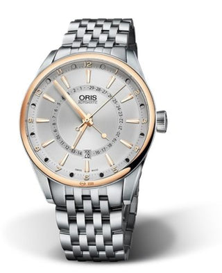 Oris - 01 761 7691 6331-07 8 21 80  Artix Pointer Moon Date Stainless Steel - Rose Gold / Silver / Bracelet