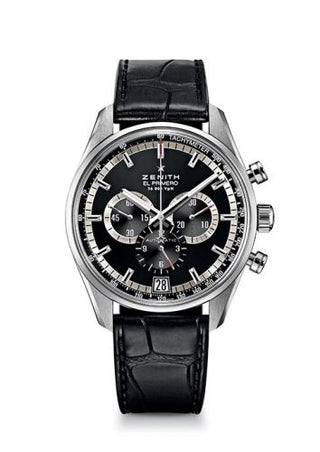 Zenith - 03.2040.400/21.C496  El Primero 36.000 VPH Stainless Steel / Black / Alligator