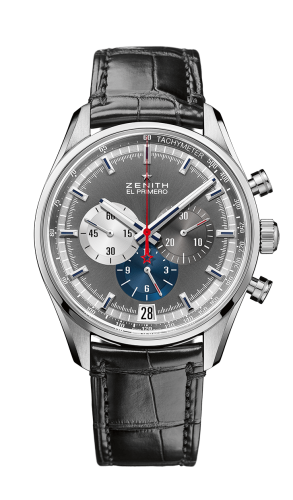 Zenith - 03.2040.400/26.C496  El Primero Chronomaster 42 Stainless Steel / Anthracite / Alligator