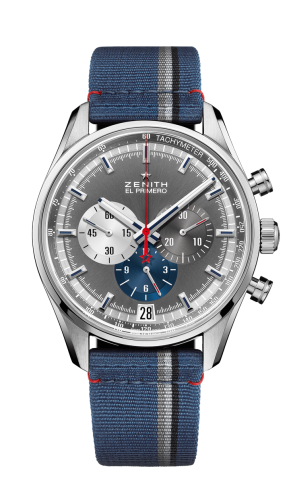 Zenith - 03.2040.400/26.C802  El Primero Chronomaster 42 Stainless Steel / Anthracite / Fabric