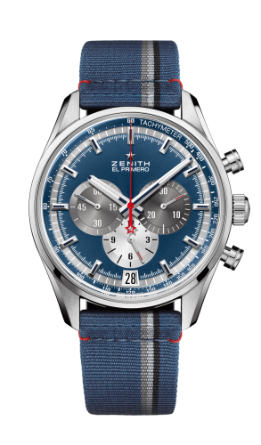 Zenith - 03.2040.400/53.C802  El Primero Chronomaster 42 Stainless Steel / Blue / Fabric