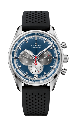 Zenith - 03.2040.400/53.R576  El Primero Chronomaster 42 Stainless Steel / Blue / Rubber