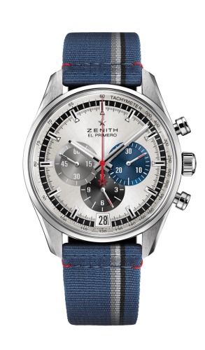 Zenith - 03.2040.400/69.C802  El Primero Chronomaster 42 Stainless Steel / Silver / Fabric