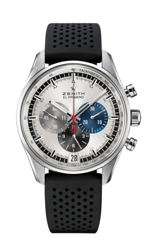 Zenith - 03.2040.400/69.R576  El Primero Chronomaster 42 Stainless Steel / Silver / Rubber