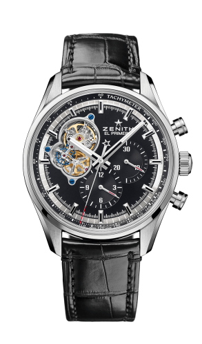 Zenith - 03.2040.4061/21.C496  El Primero Chronomaster Open Stainless Steel / Black / Alligator