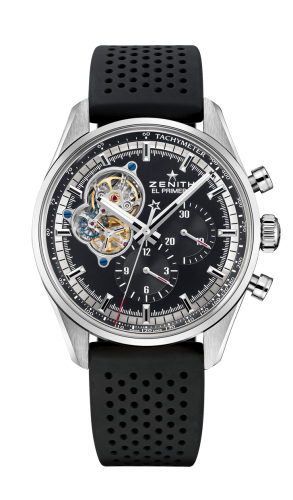 Zenith - 03.2040.4061/21.R576  El Primero Chronomaster Open Stainless Steel / Black / Rubber