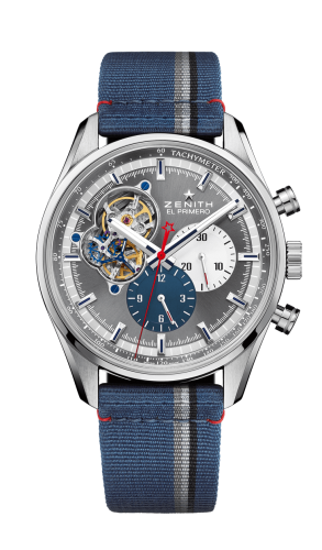 Zenith - 03.2040.4061/23.C802  El Primero Chronomaster Open Stainless Steel / Grey 1969 / Fabric