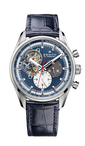 Zenith - 03.2040.4061/52.C700  El Primero Chronomaster Open Stainless Steel / Blue 1969 / Alligator