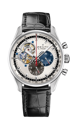 Zenith - 03.2040.4061/69.C496  El Primero Chronomaster Open Stainless Steel / Silver 1969 / Alligator