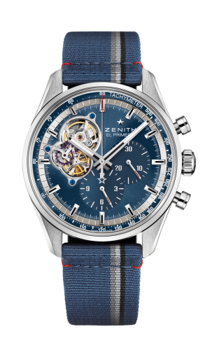 Zenith - 03.20416.4061/51.C802  El Primero Chronomaster Open Stainless Steel / Blue / Fabric