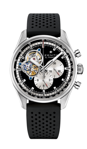 Zenith - 03.2042.4061/21.R576  El Primero Chronomaster Open Stainless Steel / Black / Rubber