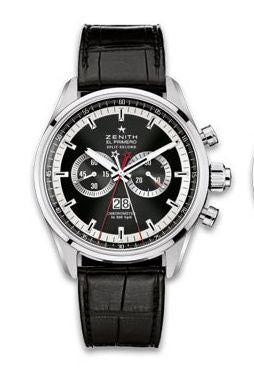 Zenith - 03.2050.4026/91.C630  El Primero Rattrapante Stainless Steel / Black / Alligator