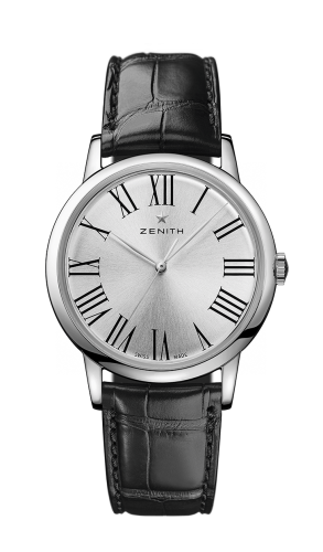 Zenith - 03.2290.679/11.C493  Elite Classic Stainless Steel / Silver / Alligator