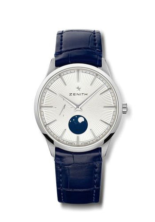 Zenith - 03.3100.692/01.C922  Elite Moon Phase 40 Stainless Steel / Silver