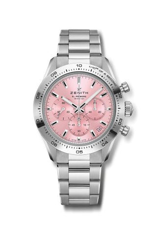 Zenith - 03.3109.3600/18.M3100  Chronomaster Sport Stainless Steel / Pink / Breast Cancer Awareness Month -  Susan G. Komen