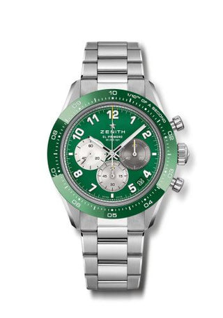 Zenith - 03.3117.3600/56.m3100  Chronomaster Sport Stainless Steel / Green / Aaron Rodgers