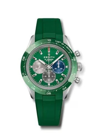 Zenith - 03.3119.3600/56.R952  Chronomaster Sport Stainless Steel / Green / Rubber