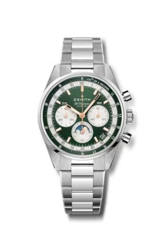 Zenith - 03.3400.3610/40.M3200  Chronomaster Original Triple Calendar Stainless Steel / Green / Bracelet / Boutique Edition