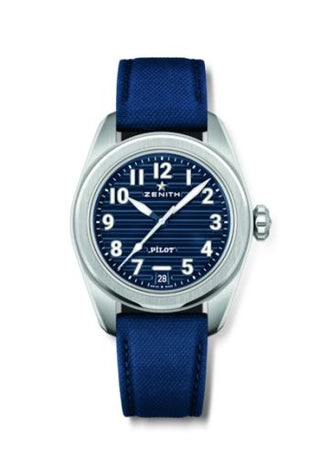 Zenith - 03.4000.3620/51/I003  PILOT Automatic Stainless Steel / blue / Boutique Edition