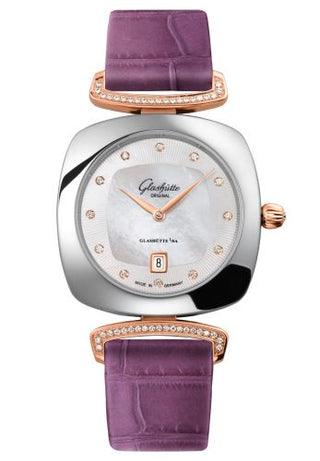 Glashütte Original - 1-03-01-08-16-34  Pavonina Date Stainless Steel / Red Gold / Diamond / MOP / Alligator