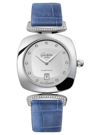 Glashütte Original - 1-03-01-10-12-34  Pavonina Date Stainless Steel / Diamond / Silver / Alligator