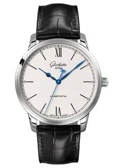 Glashütte Original - 1-36-01-01-02-01  Senator Excellence Stainless Steel / Silver / Alligator - Pin