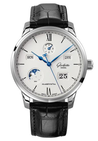 Glashütte Original - 1-36-02-01-02-01  Senator Excellence Perpetual Calendar Stainless Steel / Silver / Alligator / Pin