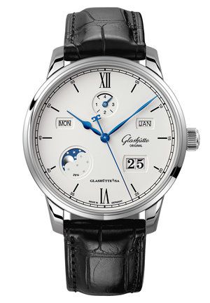 Glashütte Original - 1-36-02-01-02-30  Senator Excellence Perpetual Calendar Stainless Steel / Silver / Alligator / Folding