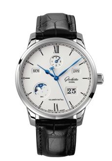 Glashütte Original - 1-36-02-01-02-61  Senator Perpetual Calendar Stainless Steel / Silver / Alligator - Folding