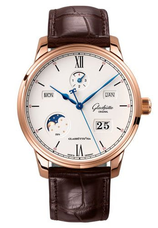 Glashütte Original - 1-36-02-02-05-01  Senator Excellence Perpetual Calendar Red Gold / Silver / Alligator / Pin